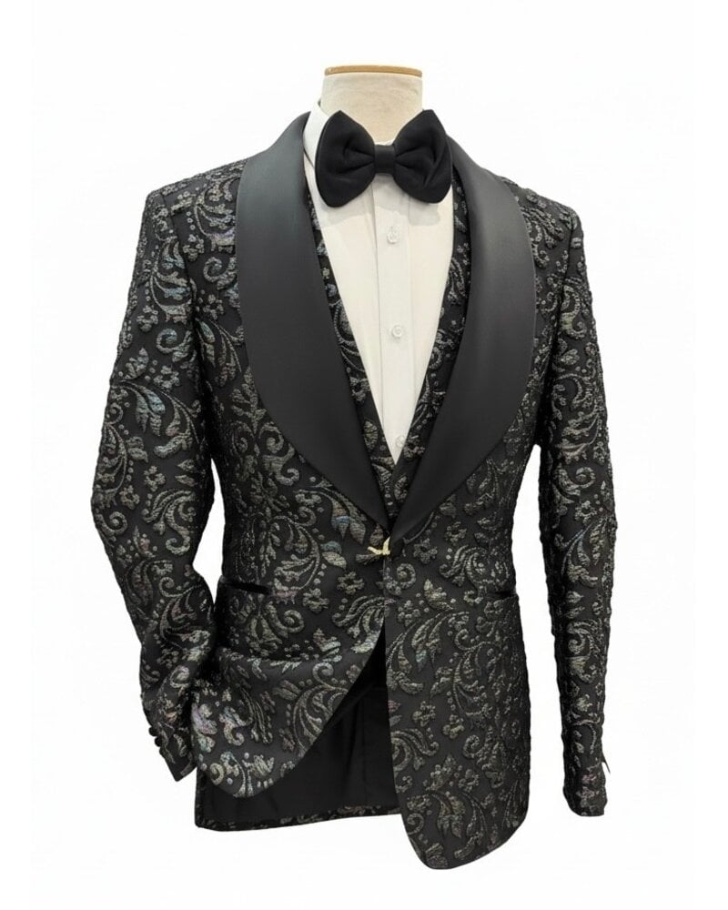 Efendi Efendi Paisley Jaquared Shawl Lapel Tuxedo