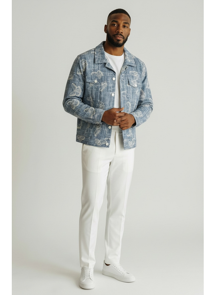 Cigar Cigar Embroidery Trucker Denim Set