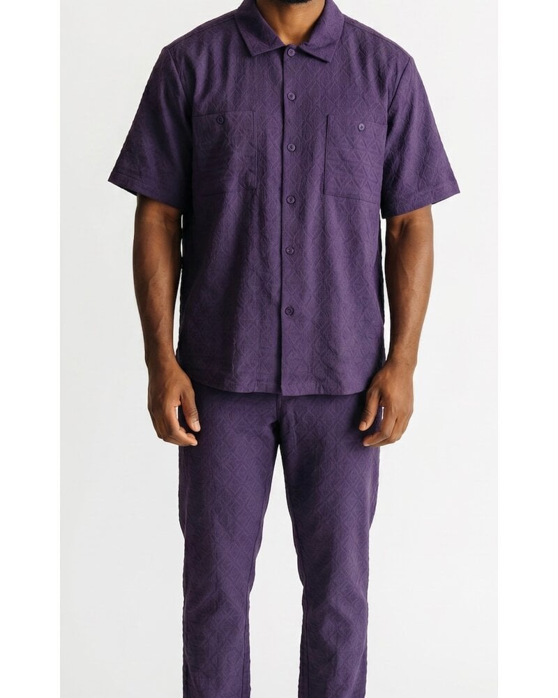 Robert Lewis RL S/S Crinkle Shirt & Pant Set