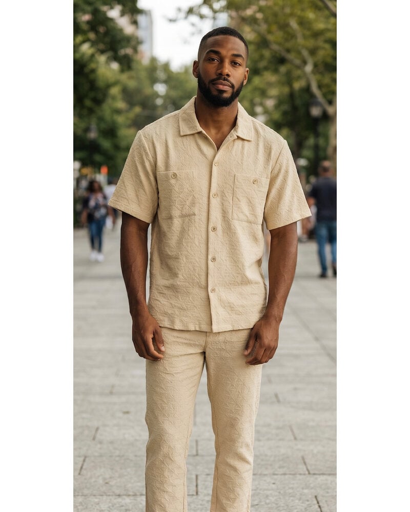 Robert Lewis RL S/S Crinkle Shirt & Pant Set