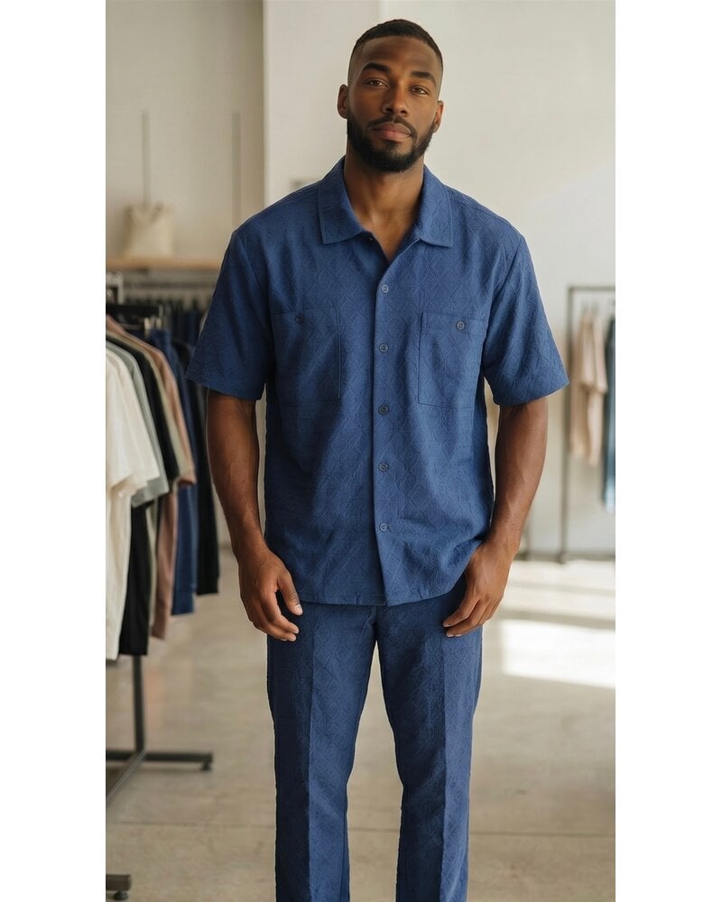 Robert Lewis RL S/S Crinkle Shirt & Pant Set