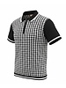 Cigar Cigar S/S Houndstooth Zip Polo Shirt