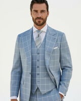 Tiglio Tiglio Gaberdine Window Paine Vested Suit (Bardolino)