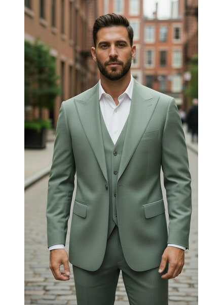 Tiglio Tiglio Gaberdine Vested Suit (Bardolino)