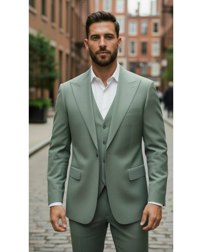 Tiglio Tiglio Gaberdine Vested Suit (Bardolino)