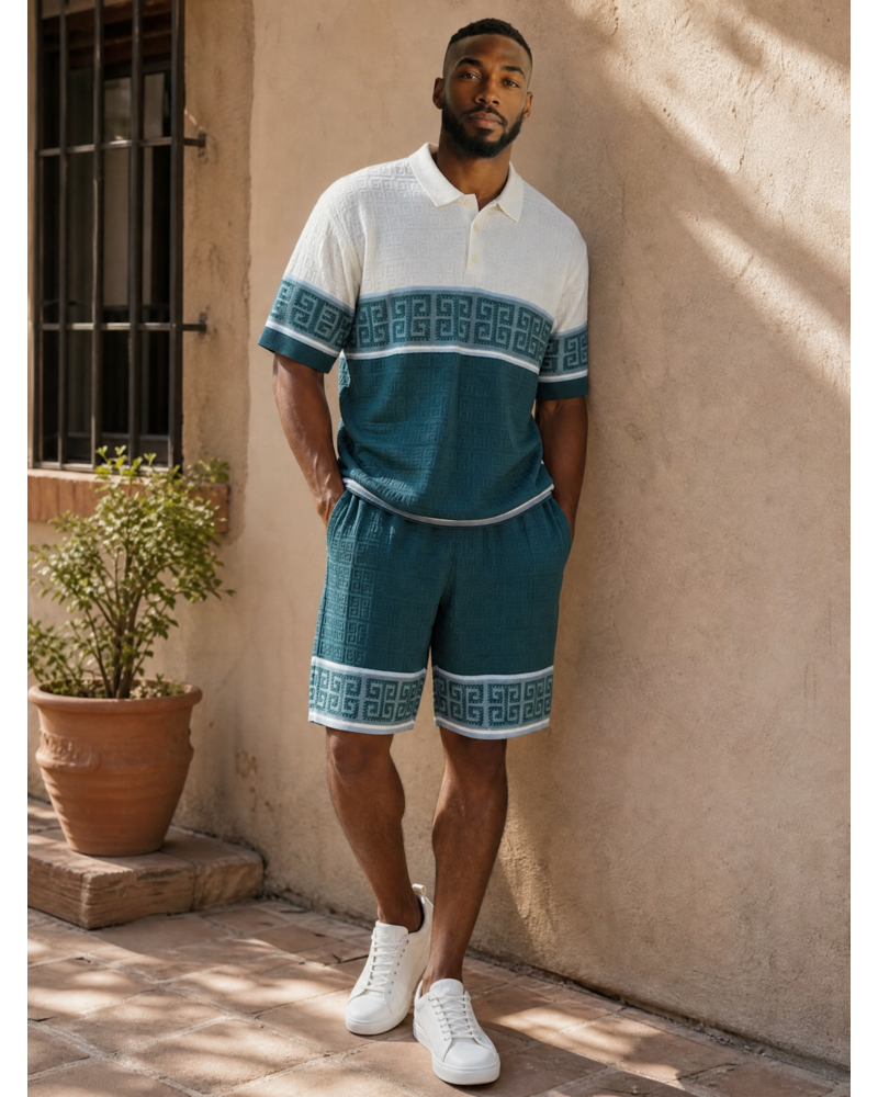 Stacy Adams SA Greek Key Short Set