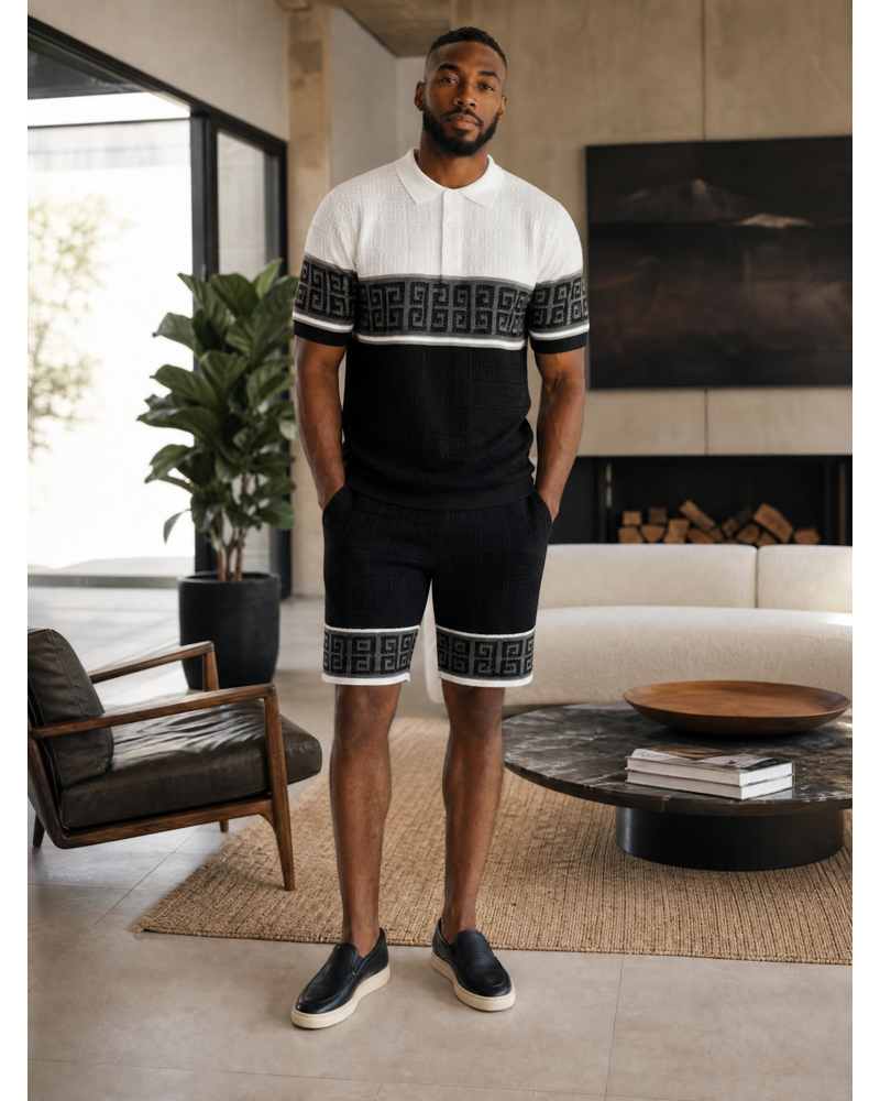 Stacy Adams SA Greek Key Short Set