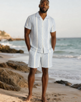 Stacy Adams SA S/S Seersucker Stripe Short Set