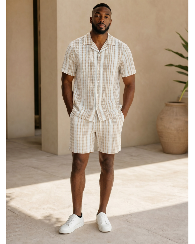 Stacy Adams SA S/S Seersucker Stripe Short Set