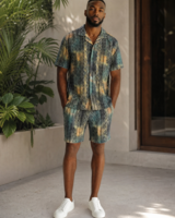 Stacy Adams SA S/S Lace Print Short Set