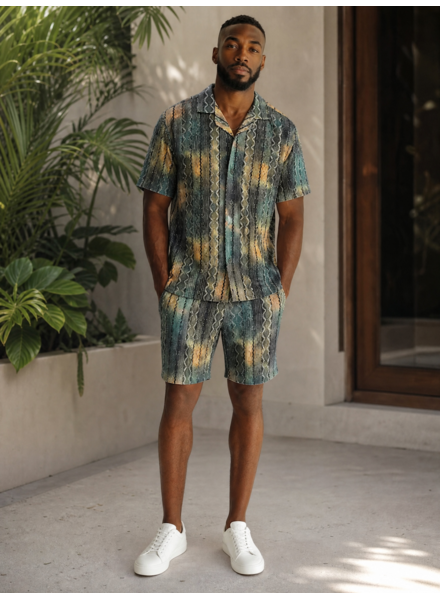 Stacy Adams SA S/S Lace Print Short Set