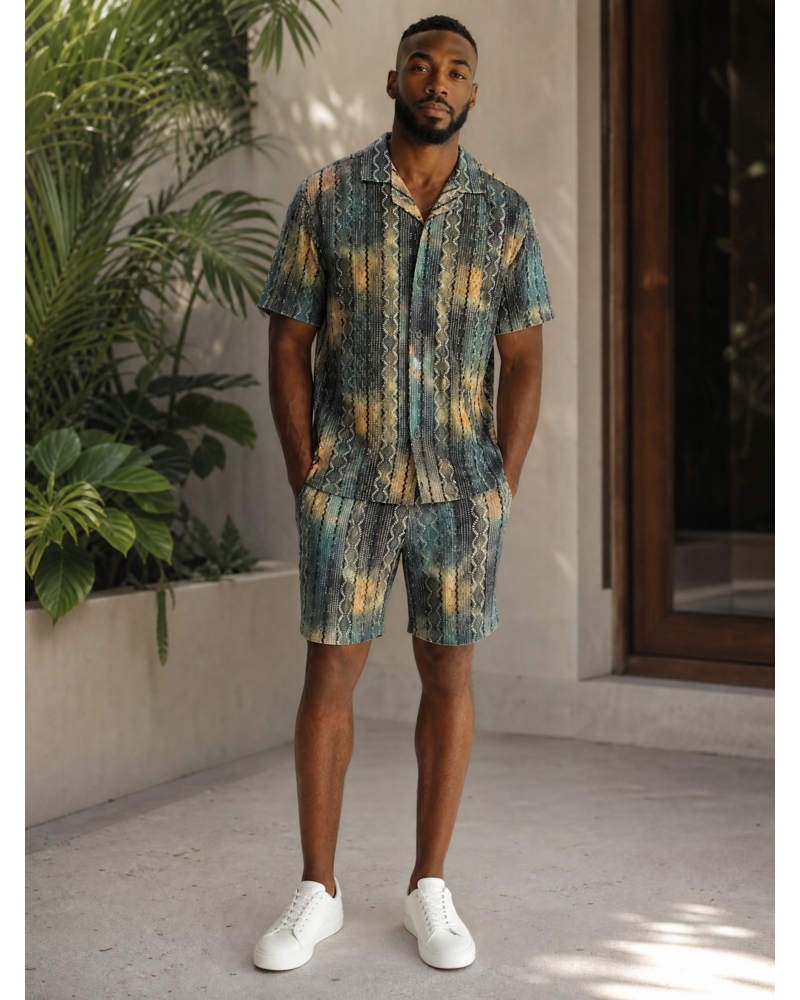 Stacy Adams SA S/S Lace Print Short Set