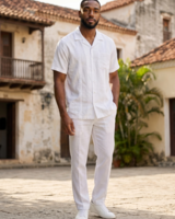 Stacy Adams SA S/S Cuban Linen Set