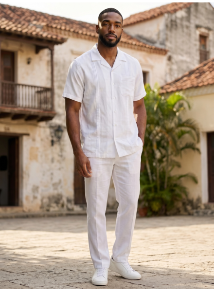 Stacy Adams SA S/S Cuban Linen Set