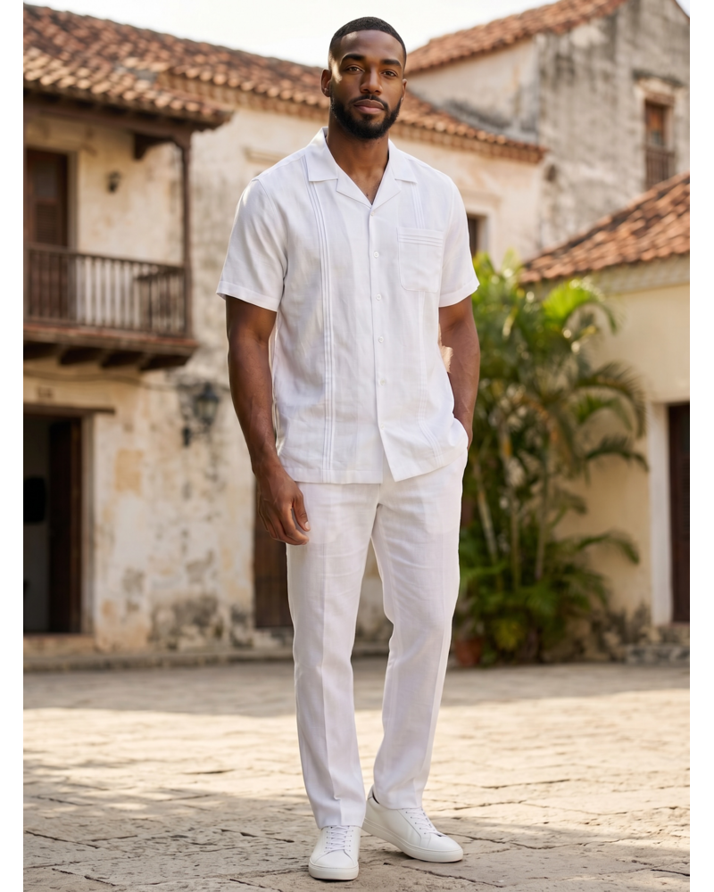 Stacy Adams SA S/S Cuban Linen Set