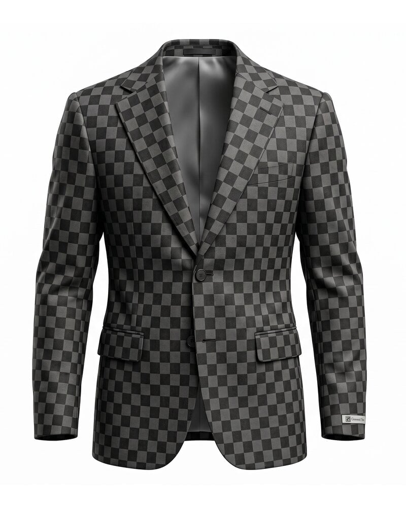 2B LV Pattern Slim Fit Suit