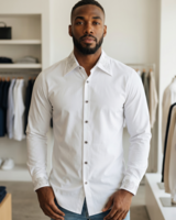 Barocco Barocco L/S Crystal Collar Shirt