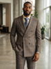 Tayion Tayion D/B Peak Lapel Plaid Vested Suit