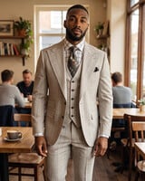 Tiglio Tiglio 1B Gaberdine Pinstripe Vested Suit