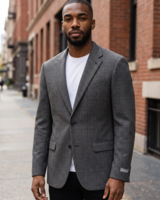 Michael Kors MK 2B Glen Plaid Wool Blazer