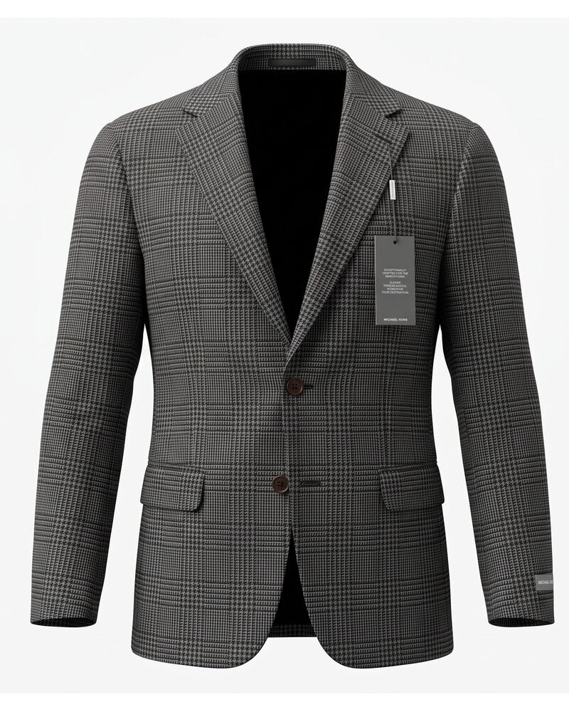 Michael Kors MK 2B Glen Plaid Wool Blazer