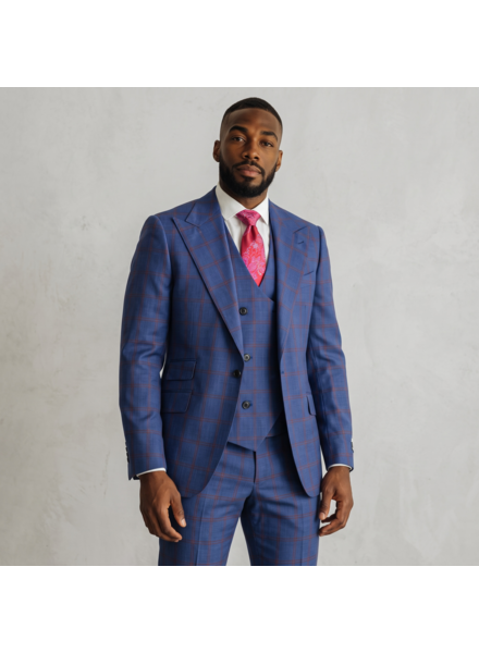 Tiglio Tiglio Window Paine Gaberdine Vested Suit (Orvietto)