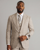 Tiglio Tiglio Plaid Gaberdine Vested Suit (Cannes)