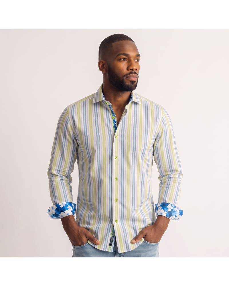 axxess Axxess Spread Collar Stripe Shirt