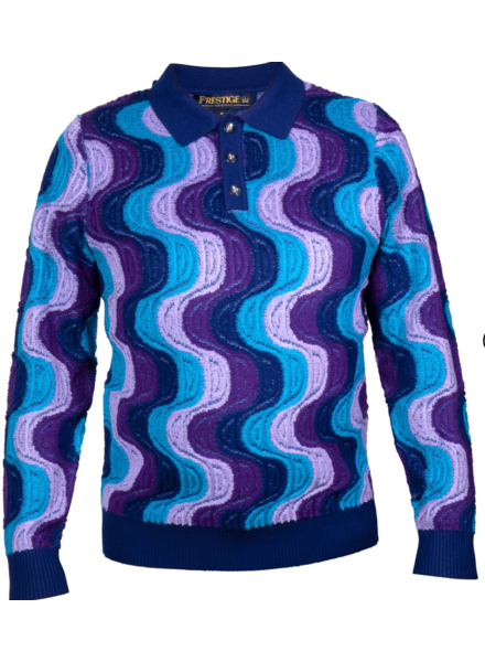 Prestige Prestige L/S Polo Curved Sweater
