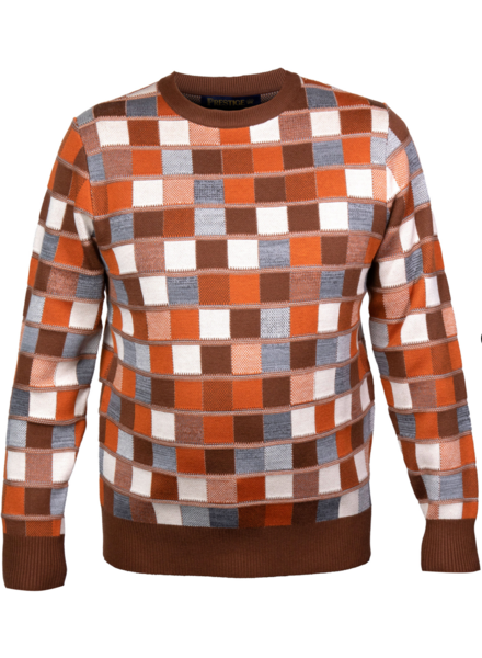 Prestige Prestige L/S Crew Neck Checkered Sweater