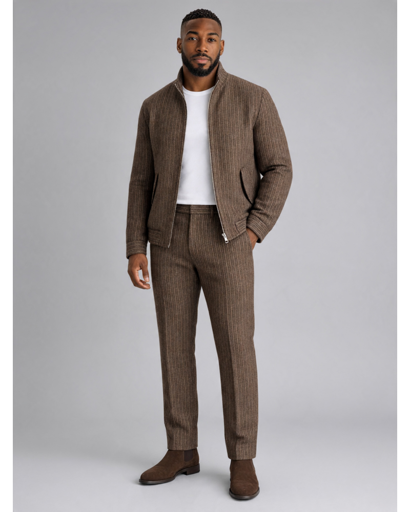 Cigar Cigar Pinstripe Tweed Bomber Set