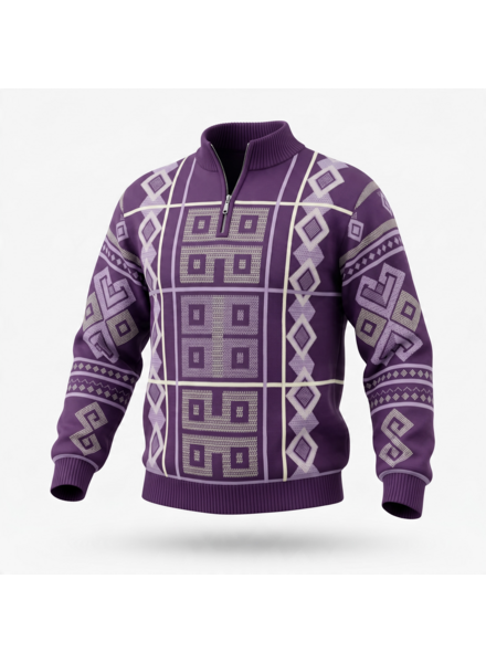 Stacy Adams SA L/S Zip Mock Fancy Sweater