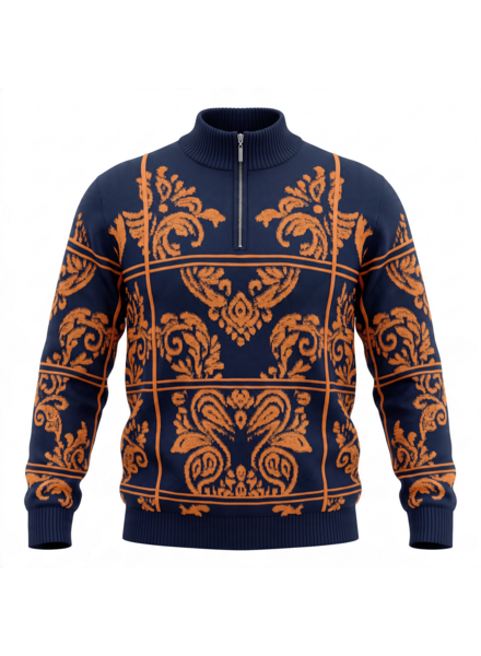 Stacy Adams SA L/S  Zip Mock Windown Sweater