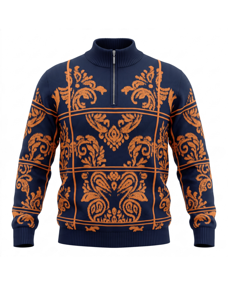 Stacy Adams SA L/S  Zip Mock Windown Sweater