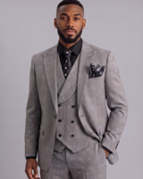 Vitali Vitali 1B Peak Lapel Glen Plaid Vested Suit
