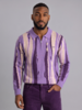 Cigar Cigar L/S Zip Polo Abstract Stripe Sweater