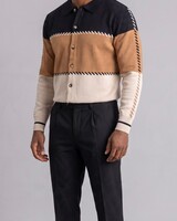 Lanzzino Lanzzino Color Block Knit Sweater
