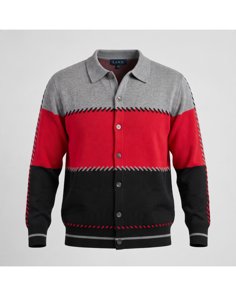 Lanzzino Lanzzino Color Block Knit Sweater