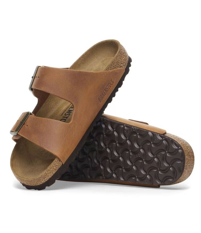 BIRKENSTOCK Sandales - BIRKENSTOCK-ARIZONA- OILED LEATHER-COGNAC-1028272