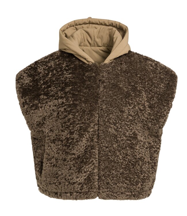 YAYA YAYA-02021009-FAUX FUR BODY WARMER-VESTE