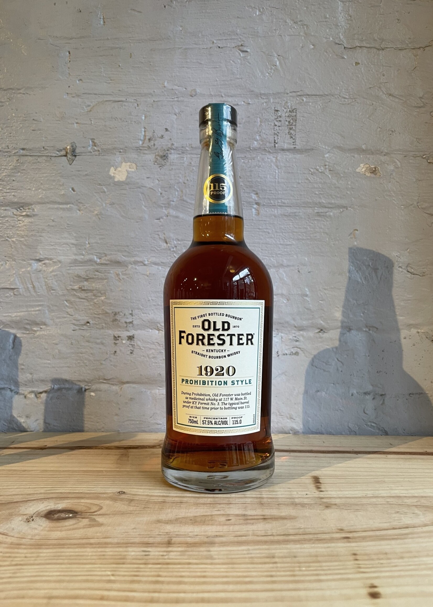 Old Forester 1920 Prohibition Style 115 Proof Straight Bourbon Whisky - Louisville, Kentucky (750ml)