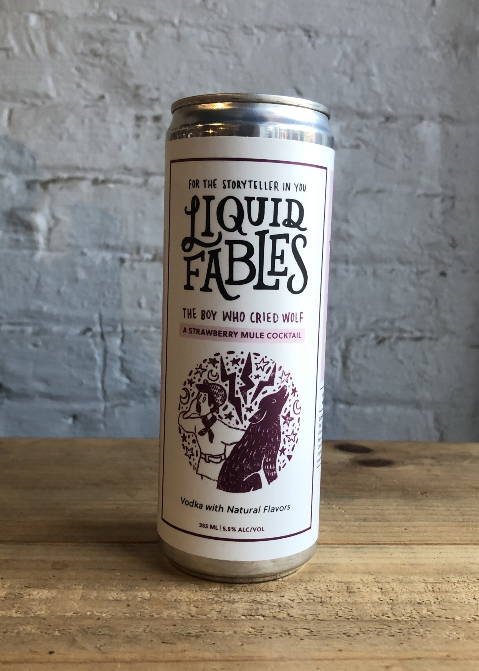 Liquid Fables The Boy Who Cried Wolf Strawberry & Ginger Cocktail - Beacon, NY (355ml can)