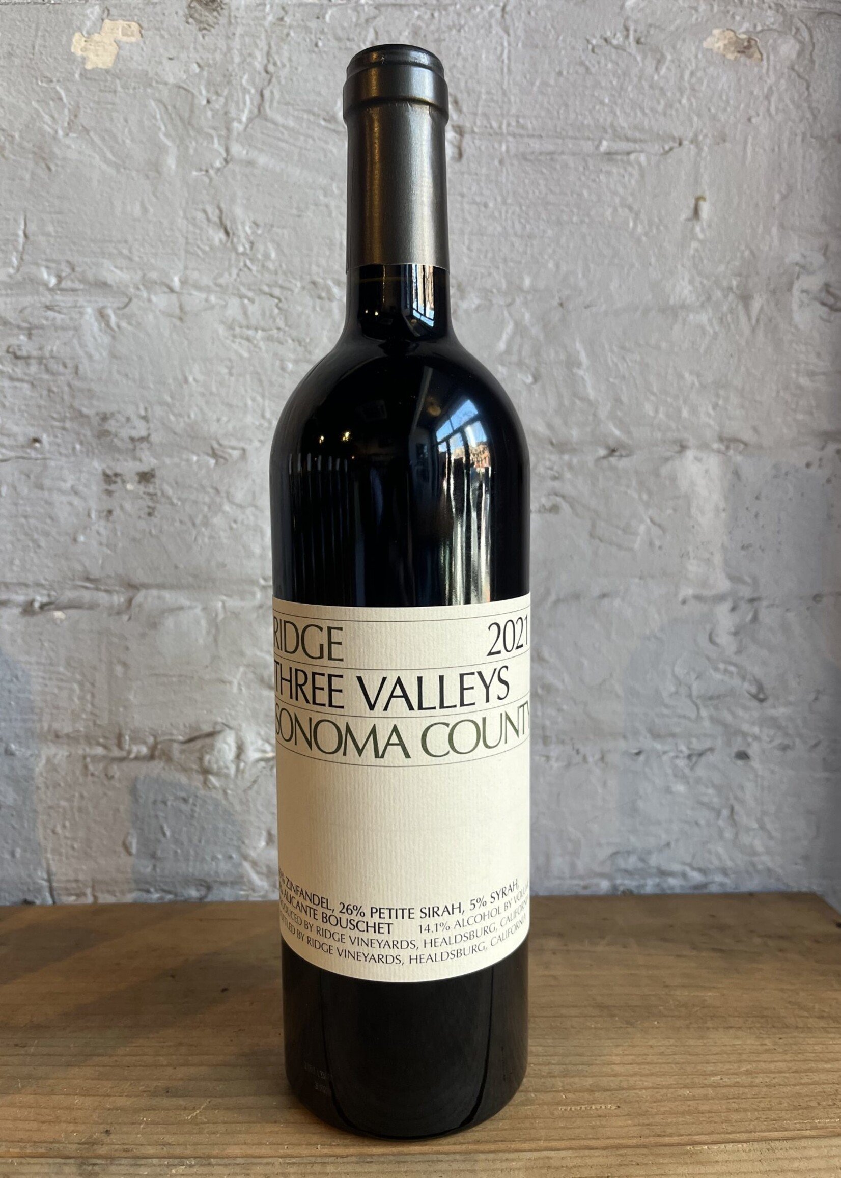 Wine 2021 Ridge Vineyards Three Valleys Zinfandel Blend - Sonoma County, CA (750ml)