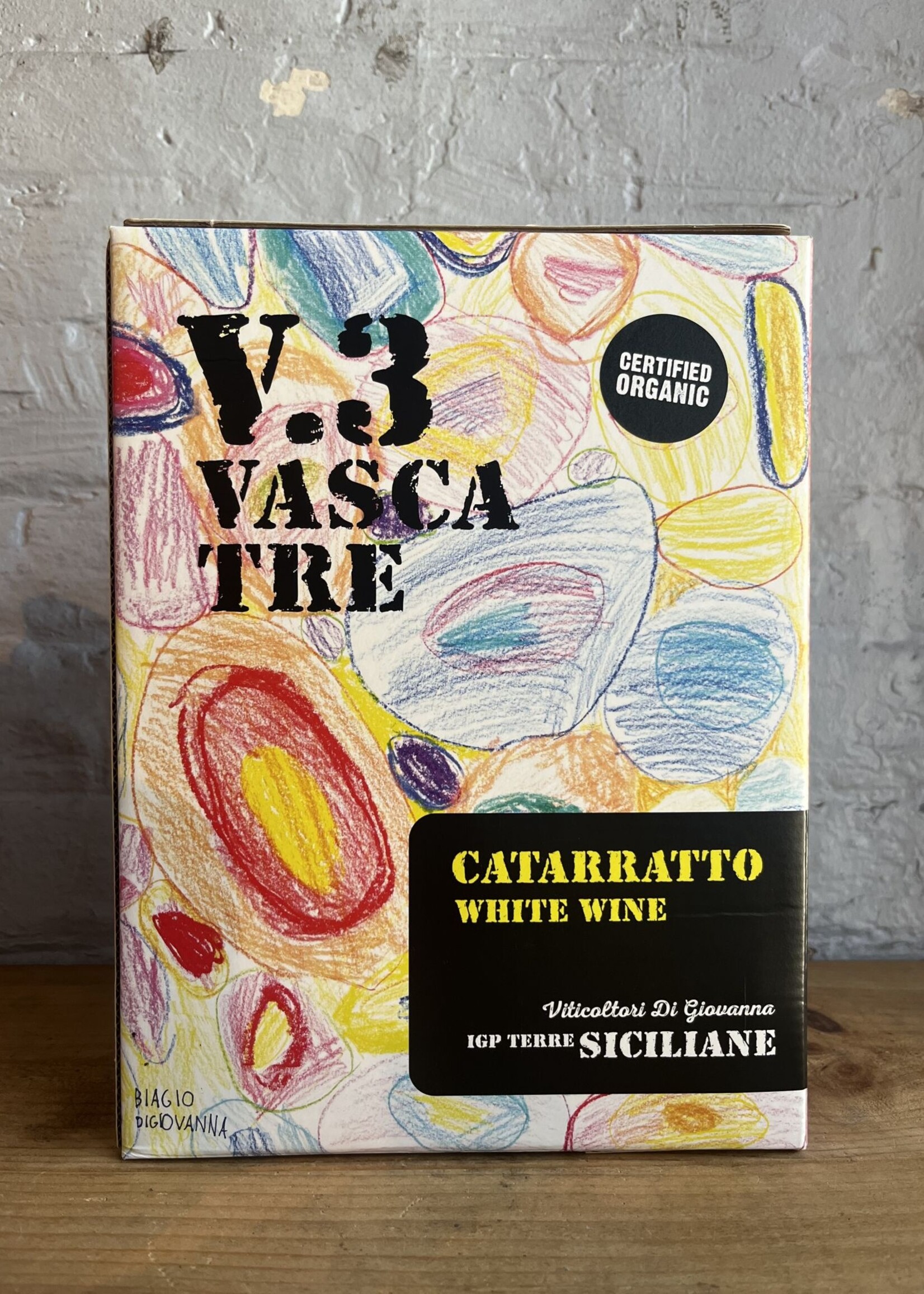 Wine 2023 Vasca V.3 Tre Catarratto - Sicily, Italy (3ltr Bag-in-Box)