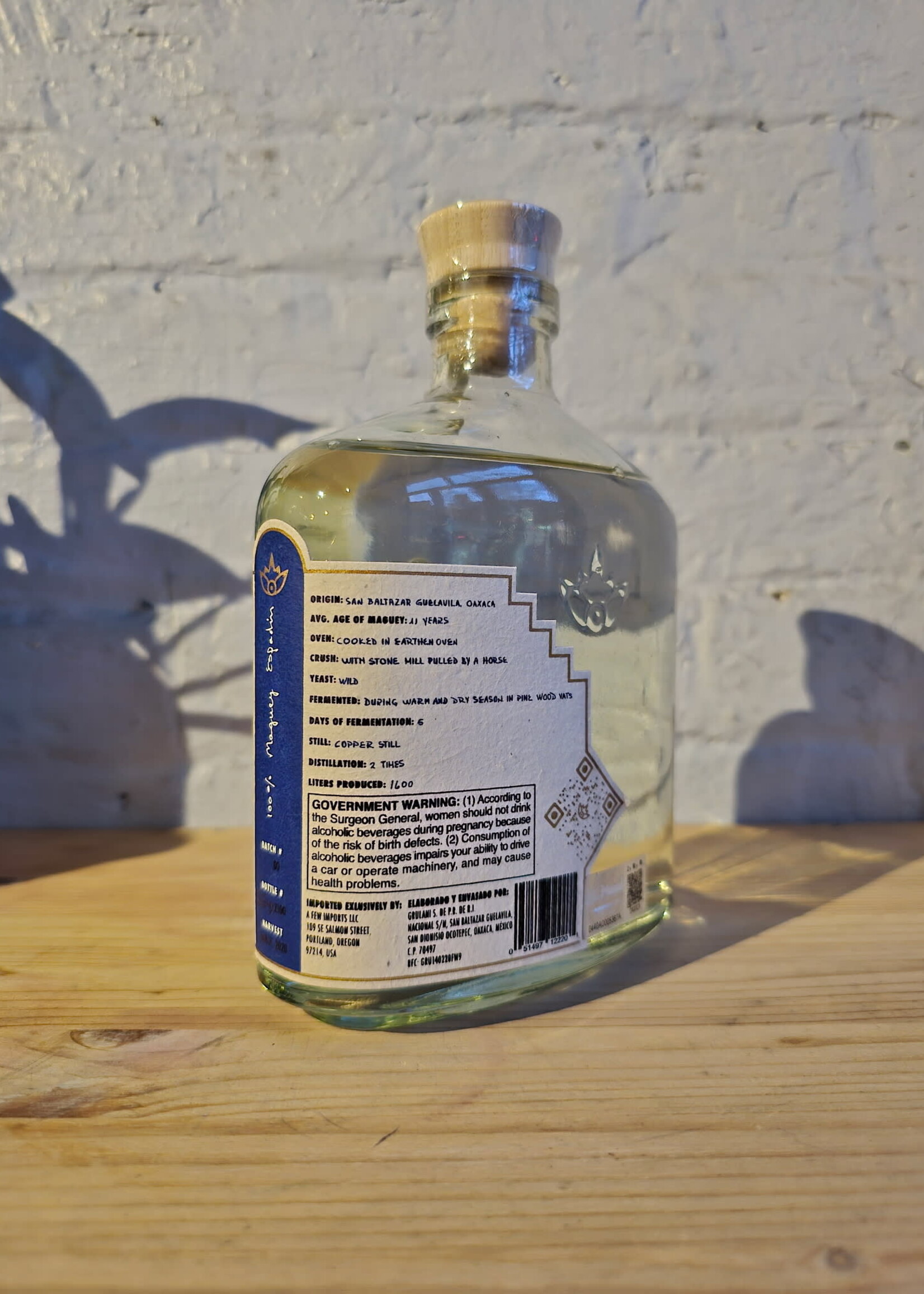 Grulani Espadin Mezcal - San Baltazar Guelavila, Oaxaca, Mexico (750ml)