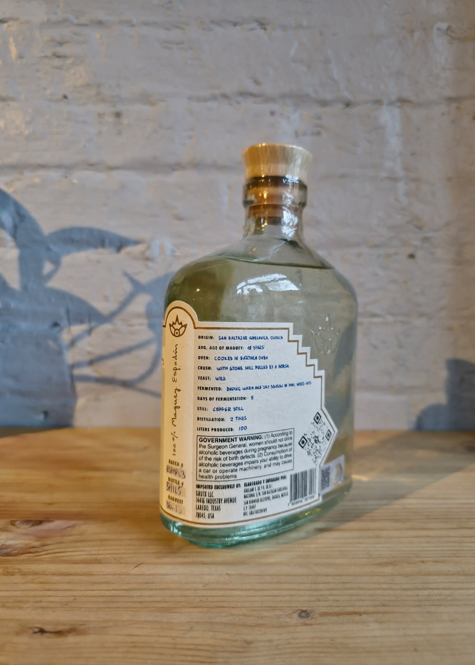 Grulani High Proof Espadin Mezcal - San Baltazar Guelavila, Oaxaca, Mexico (750ml)