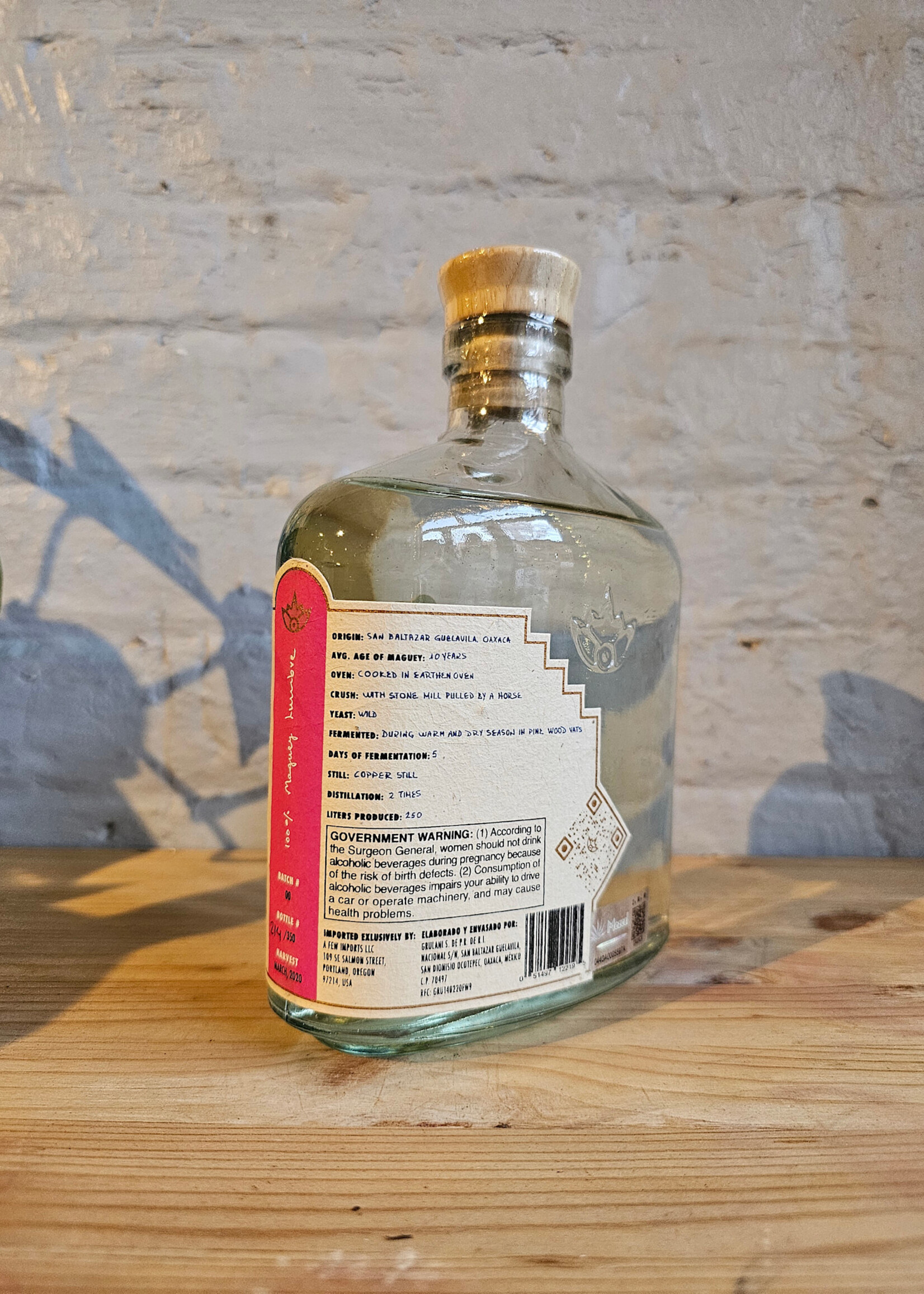 Grulani Mezcal Lumbre - San Baltazar Guelavila, Oaxaca, Mexico (750ml)