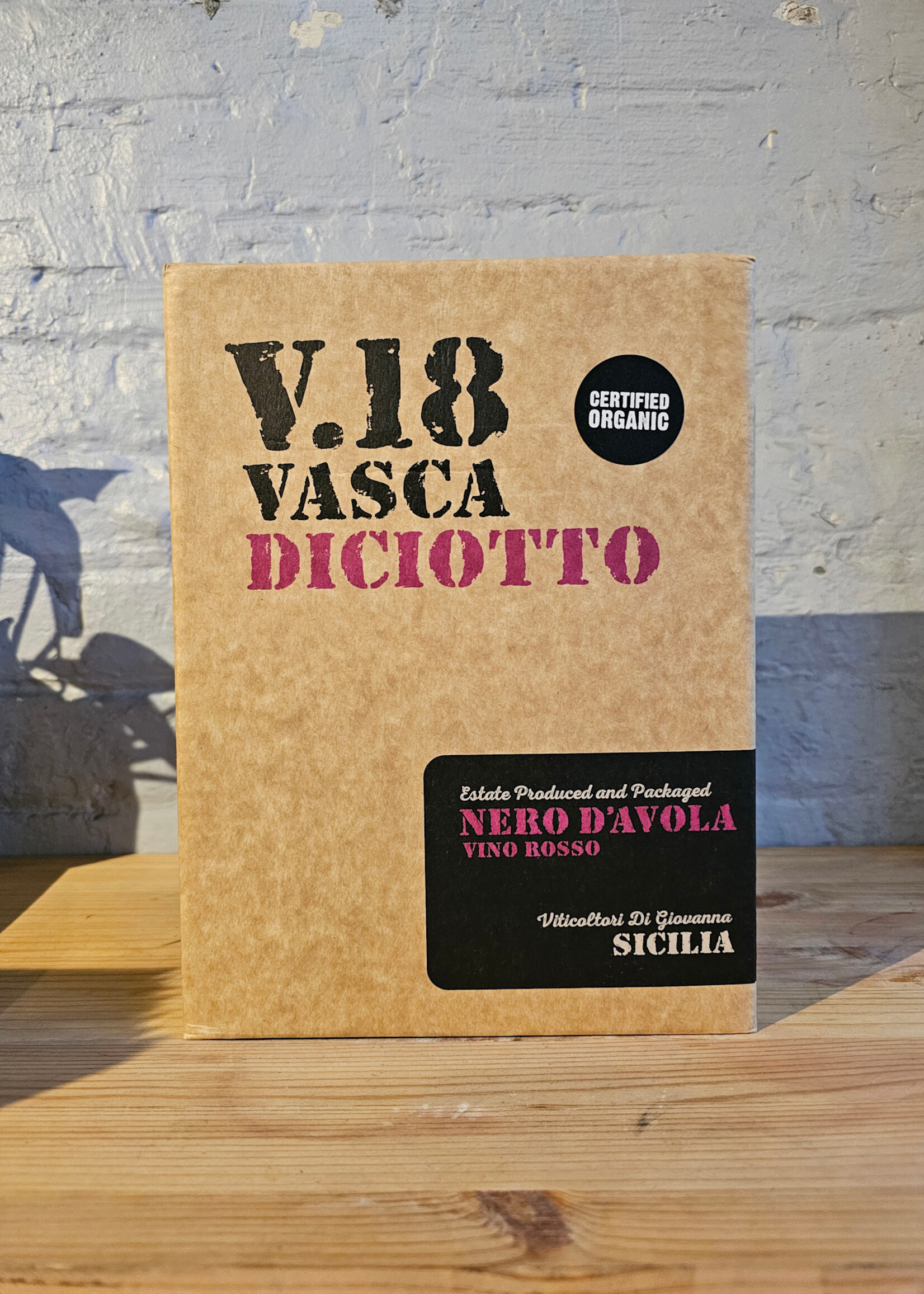 Wine 2023 Vasca Diciotto V.18 Nero d’Avola - Sicily, Italy (3Ltr Bag in a box)