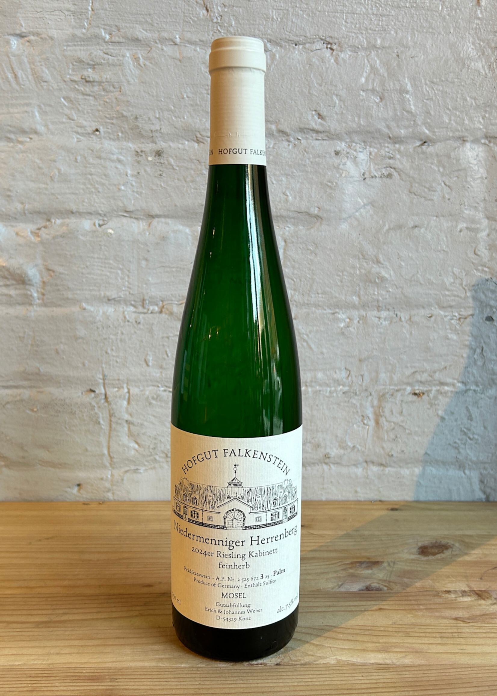 Wine 2024 Hofgut Falkenstein Niedermenniger Herrenberg Riesling Kabinett Feinherb AP 3 - Mosel, Germany (750ml)