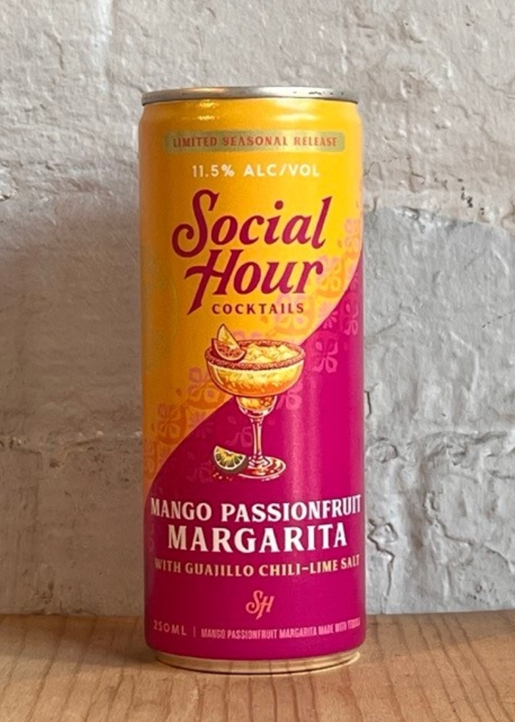 Social Hour Mango Passionfruit Margarita with Guajillo Chile Lime Salt - Brooklyn, NY (250ml)